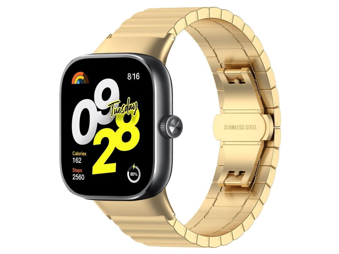 Pulsera para Xiaomi Band 9 Pro / 8 Pro / Redmi Watch 6 / 5 - Acero inoxidable - Textura de bambú con un eslabón
