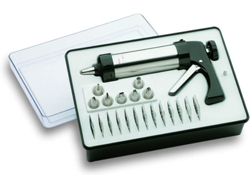 Kit Repostería con Pistola LACOR Inox 18/10 (250 ml - Acero Inoxidable)