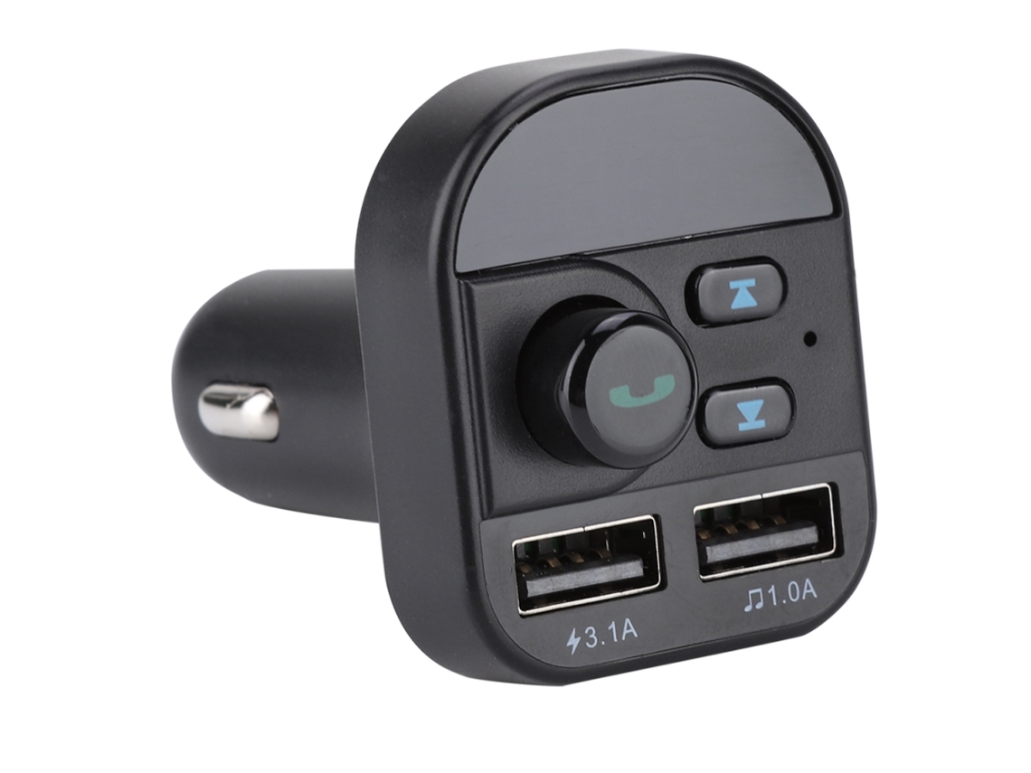 Transmisor Fm Bluetooth Para Coche Con Reproductor De Mp3 Y Cargador Usb Doble, Manos Libres.
