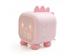 2026-reloj Despertador Inteligente Niños Dragón Divertido Led Silicona Cartoon Luz Nocturna Rosa