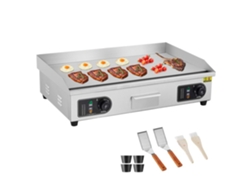 Parrilla eléctrica Bazarland de 728 x 400 mm, acero inoxidable, superficie antiadherente, 4400 WPOS