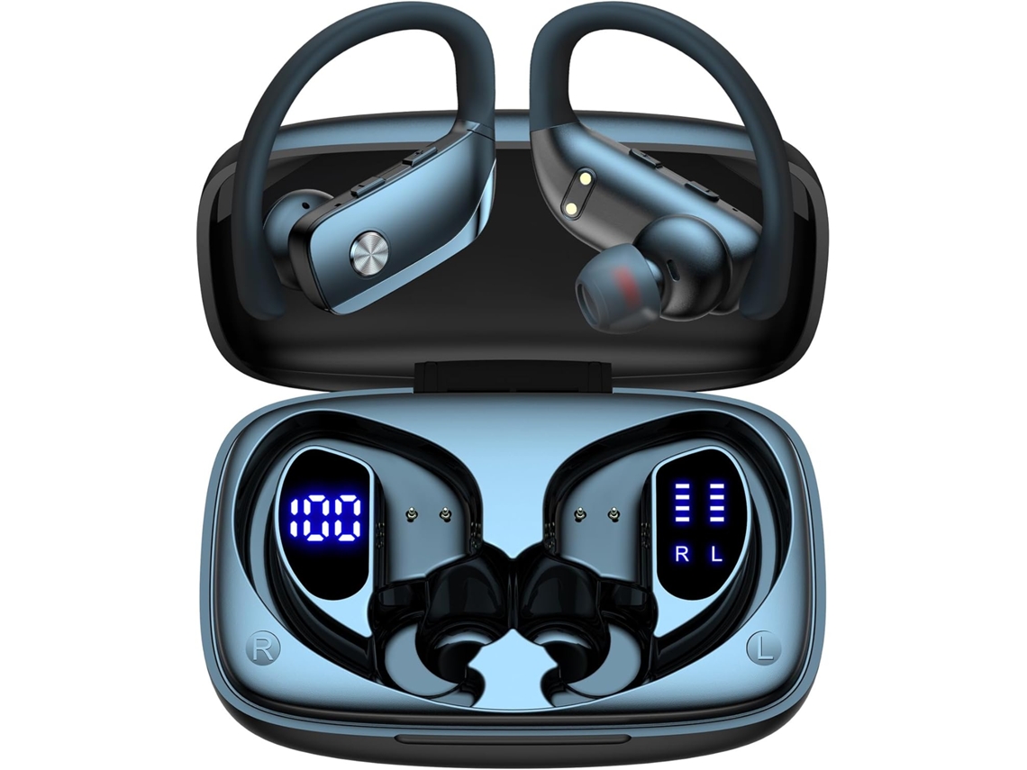 Auriculares inalámbricos Bluetooth JIAPEI con 48 horas de reproducción y pantalla LED.