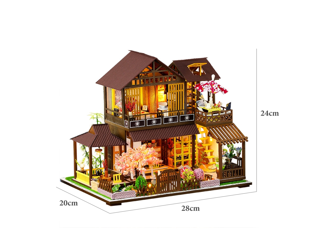 Kit De Casa De Muñecas Miniatura Para Armar Con Muebles, Luces Y Música, Regalo Para Niños, Casa De Muñecas De Madera Con Cubierta Antipolvo.