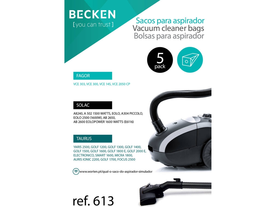 Bolsa de aspirador BECKEN REFª613 (5 unidades)