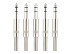 5 Conectores De Audio Estéreo Macho De 6,35 Mm Con Adaptador Chapado En Metal Soldado Para Proyectos De Bricolaje.