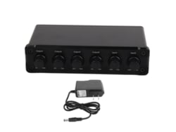 Mezclador/distribuidor De Sonido De 2 Entradas Y 4 Salidas Con Volumen Ajustable Y Enchufe Estadounidense De 3,5 Mm.