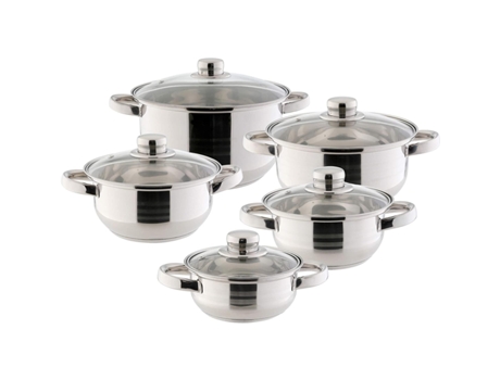 Juego de cacerolas, 5 utensilios de cocina - Plata