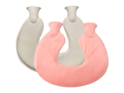 (rosa) Bolsa De Agua Caliente En Forma De U Con Funda Suave, 1 Litro Para Aliviar El Dolor De Cuello Y Hombro, Dolores Menstruales