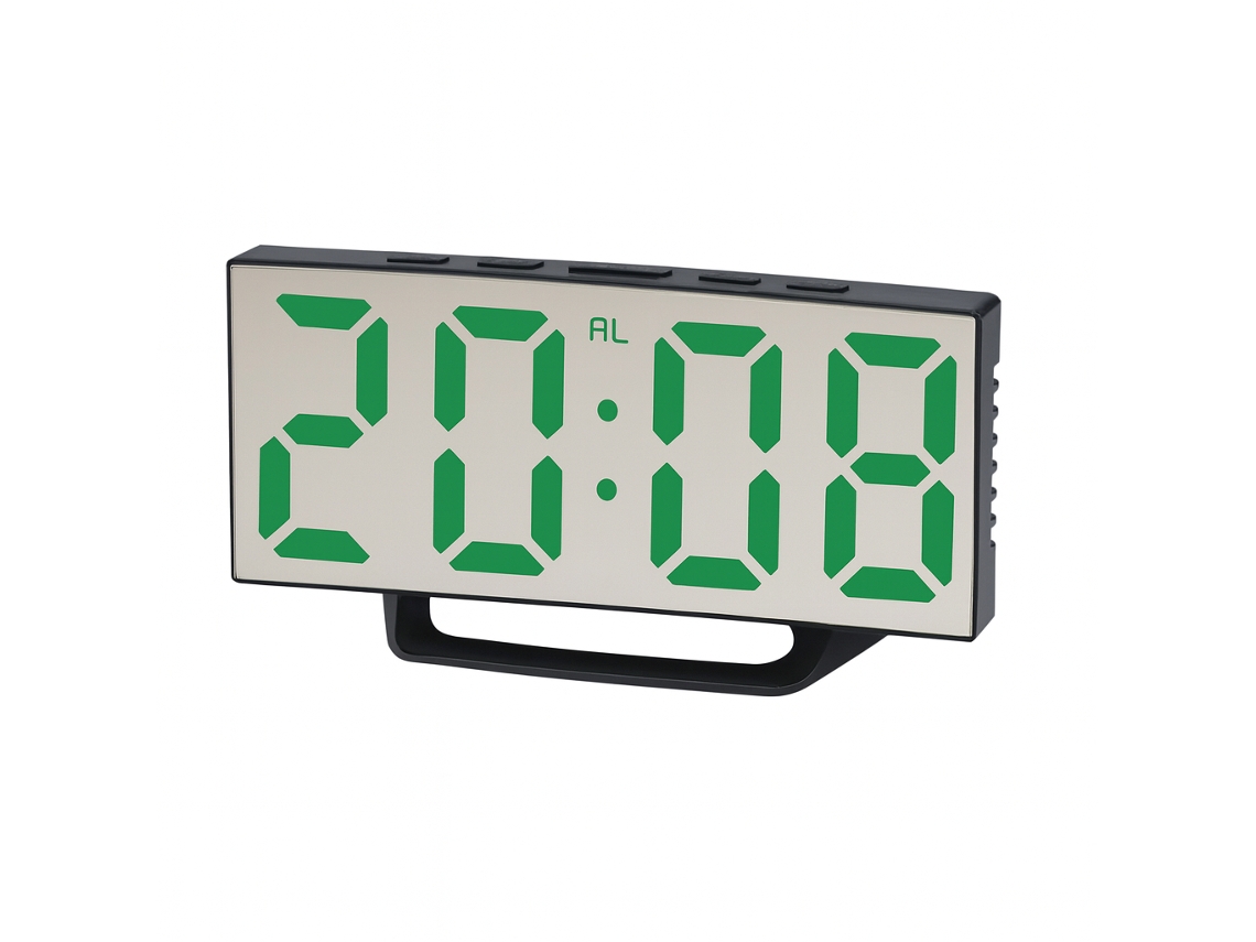 Reloj despertador digital con espejo gris Sanda SD 4120