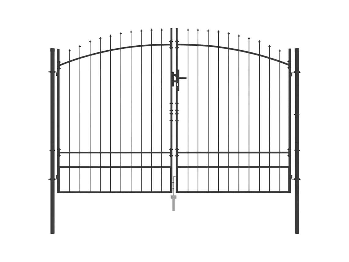 Maison Exclusive - Puerta Doble Con Cerradura Woerden Gris 299,5 X 249,5 Cm Acero