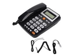 Telefone Fixo Com Botões Grandes Com Fio Lcd Brilho Ajustável Marcação Rápida Preto