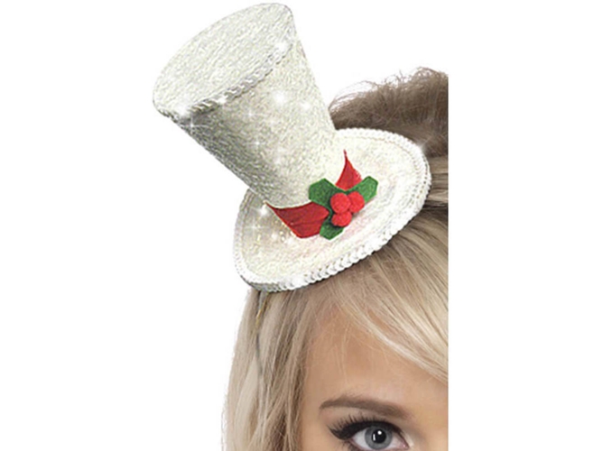 Sombrero DISFRAZZES Mini De Copa Color Plata Para Navidad