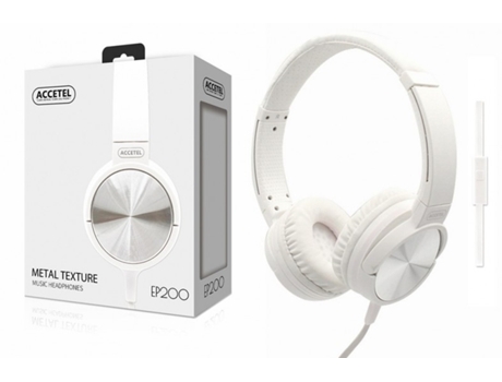 Auriculares con Cables ACCETEL EP200 (On Ear - Micrófono - Blanco)