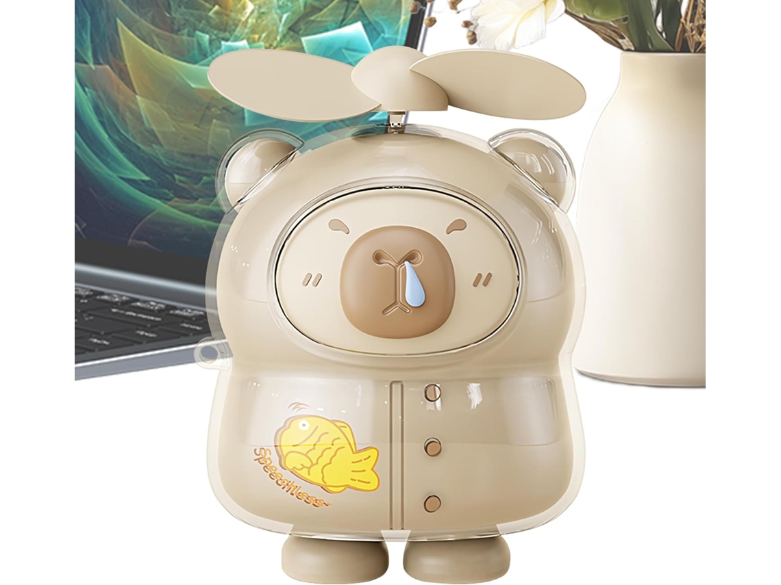 Ventilador Personal Portátil Capybara | Silencioso, Con Carga Usb, Ideal Para Acampar Y Viajar.
