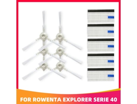 Piezas de Repuesto de filtro de Cepillo Lateral para Aspiradora Robótica Tefal Rowenta Explorer 20 40 Serie Smart Force barrer x3