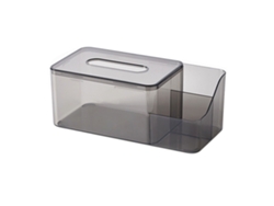 Servilletero Multifuncional Con Organizador Lateral De Pet Transparente Para Sala De Estar Y Dormitorio, Gris.