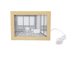 2026-pintura Decorativa Con Luz Led 3 Modos De Luz Pintura Iluminada Para Decoración De Salón Arte De Pared S 23x17x3 Cm