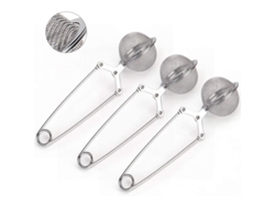 2026altiro-cesta De Té De Acero Inoxidable, Paquete De 3 Filtros De Té Con Mango Para Té De Hojas Sueltas, Malla Fina (normal)