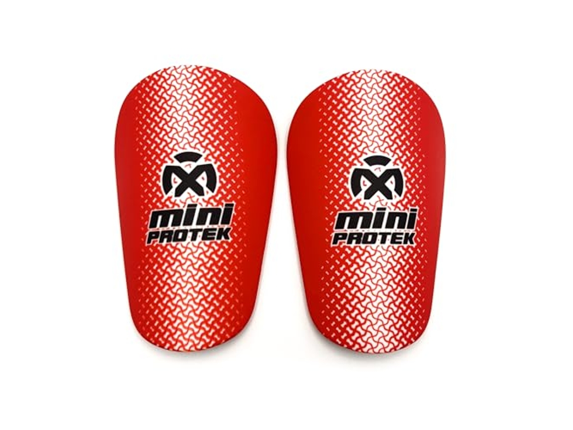 Espinilleras de fútbol mini deportivas para niños y adultos talla M 10x6 cm rojo Oxum
