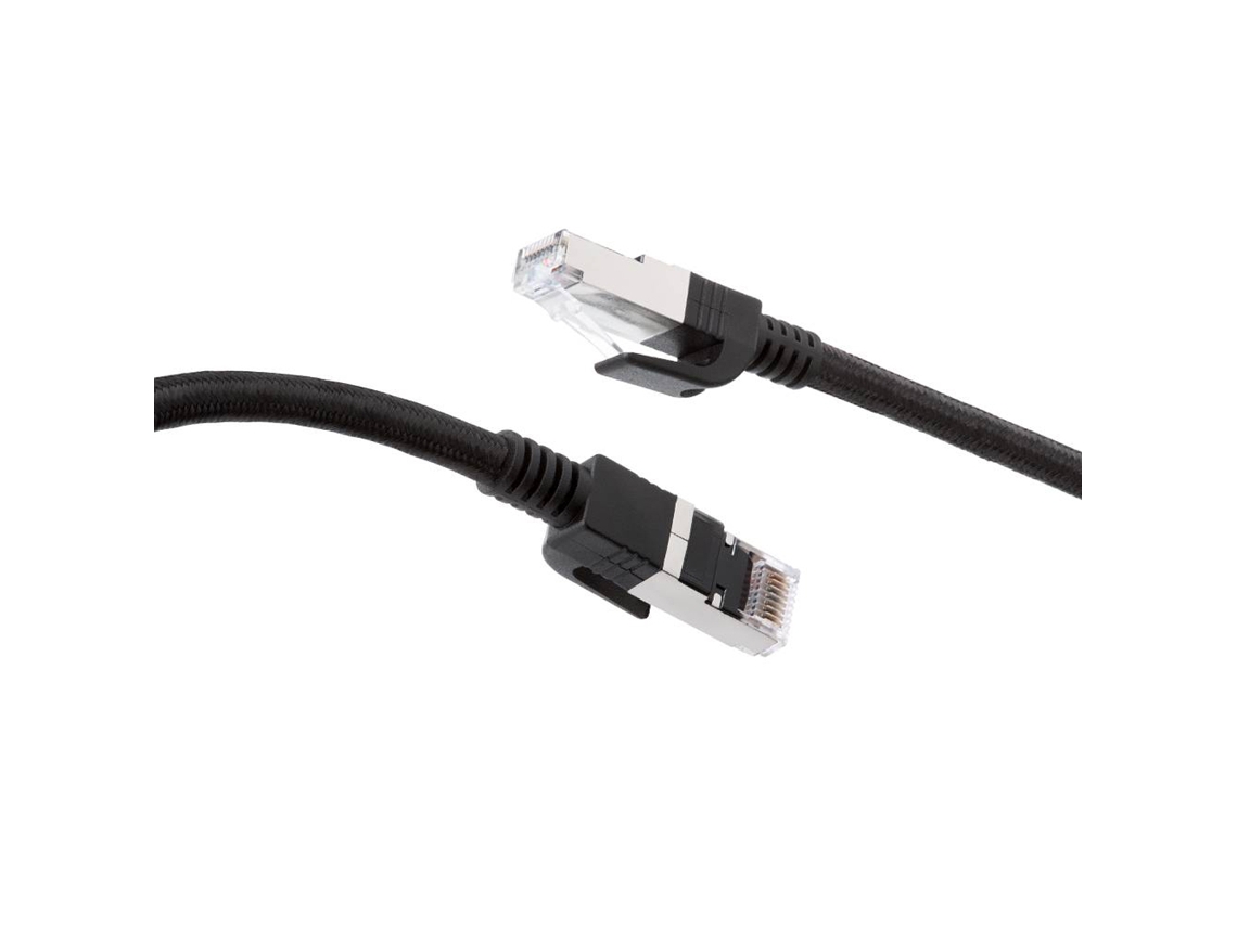 Force Power Cable Ethernet RJ45 trenzado doble blindaje S/FTP Macho/Macho 10m Negro