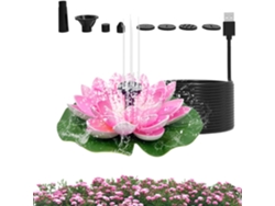 Fuente de loto rosa, bomba de estanque para baño de pájaros con alimentación USB, chrui