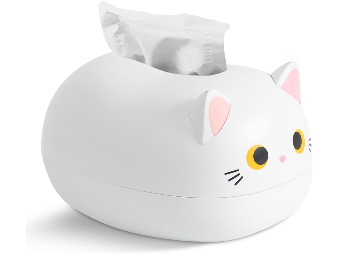 Gabinete De Guardanapos Com Estampa De Gato - Branco