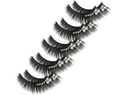 5 Pares De Cílios Postiços Brilhantes Com Diamantes, Extensões Longas E Espessas Para