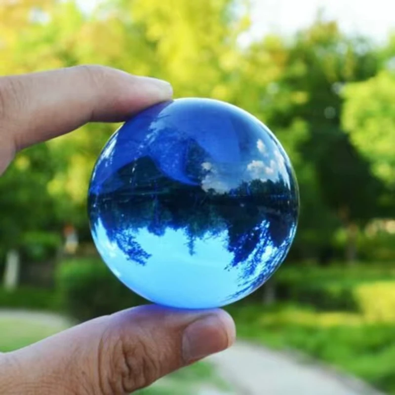 Bola De Cristal Azul De 6x6 Cm (6 Cm) - Adorno Decorativo Para El Hogar.