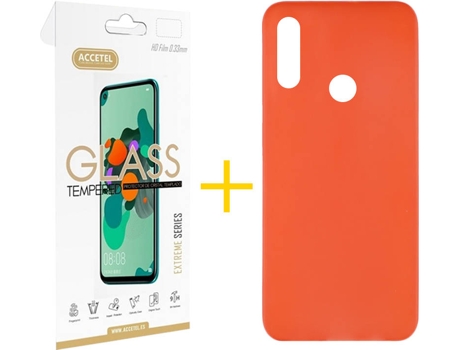 Kit Funda + Protector de Pantalla Huawei Y7 2019 ACCETEL Liso 4 Rojo