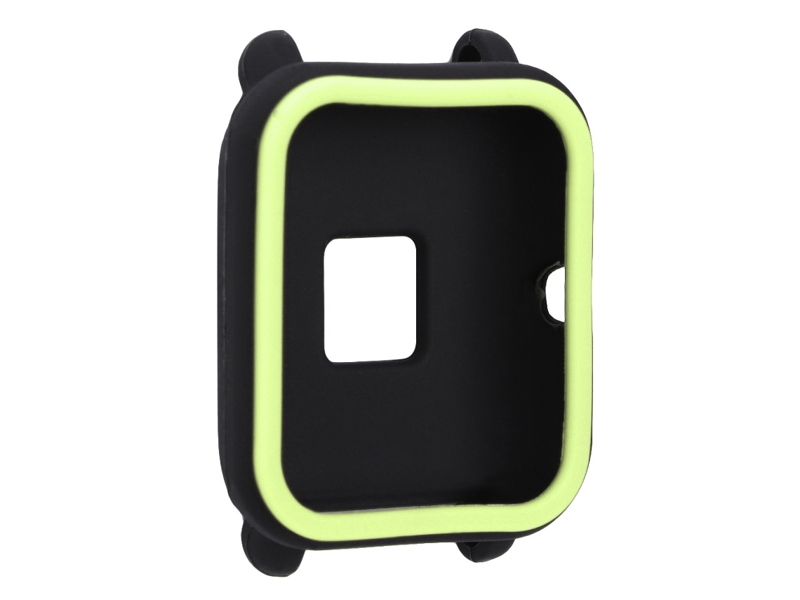 Funda de silicona suave para reloj inteligente Huami Youth (negro y verde) (bicolor, protección)