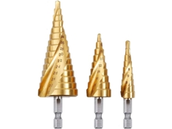 Broca De Cono De 3 Piezas Hss Acero Inoxidable 4-12/20/32mm Punta Triangular Mandril Hexagonal Para Acero Latón Madera Plástico