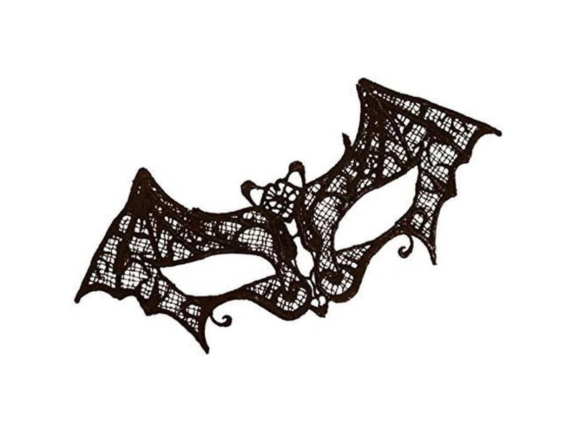 Máscara De Murciélago De Encaje Negro Para Disfraz Gótico De Halloween Y Baile De Máscaras.