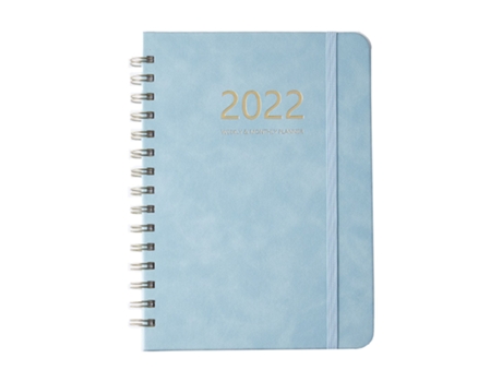 Cuaderno A5, agenda escolar 2022, cuaderno con horario semanal diario, cuadernos de ejercicios en espiral de 160 páginas azul claro