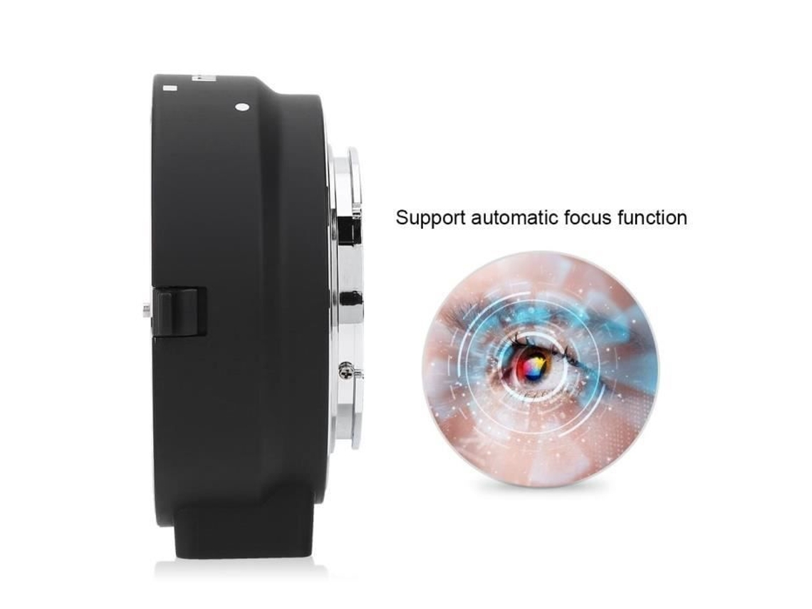 Hurrise Anillo Adaptador de Lente Meike Mk-C-Af4 Anillo Adaptador de Enfoque automático para cámaras de Montaje