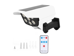 Rebe-luz De Pared Solar Led Con Cámara Simulada, Lámpara De Inducción, Control Remoto, Para Jardín Y Calle, Luz Blanca