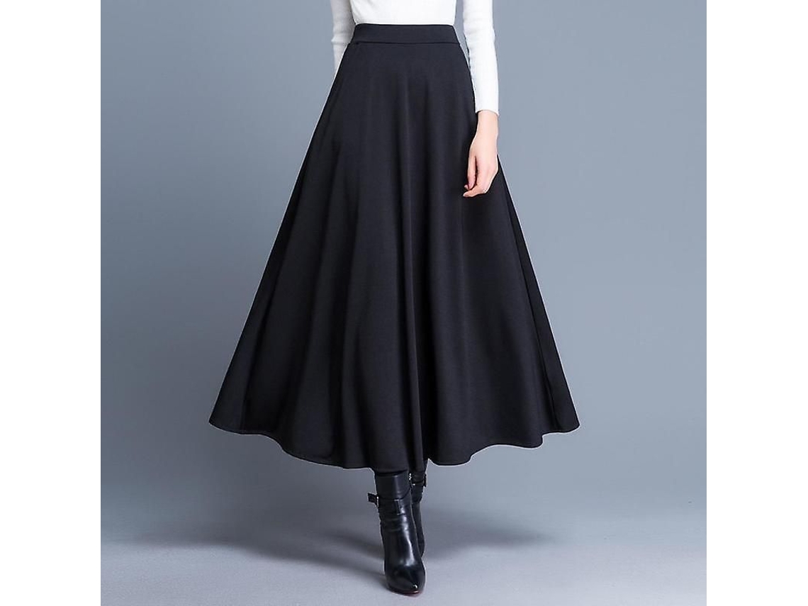 2026-faldas Medias Con Amplio Swing Para Mujer, Cintura Alta, Otoño E Invierno, Estilo Casual, Largo Mediopierna