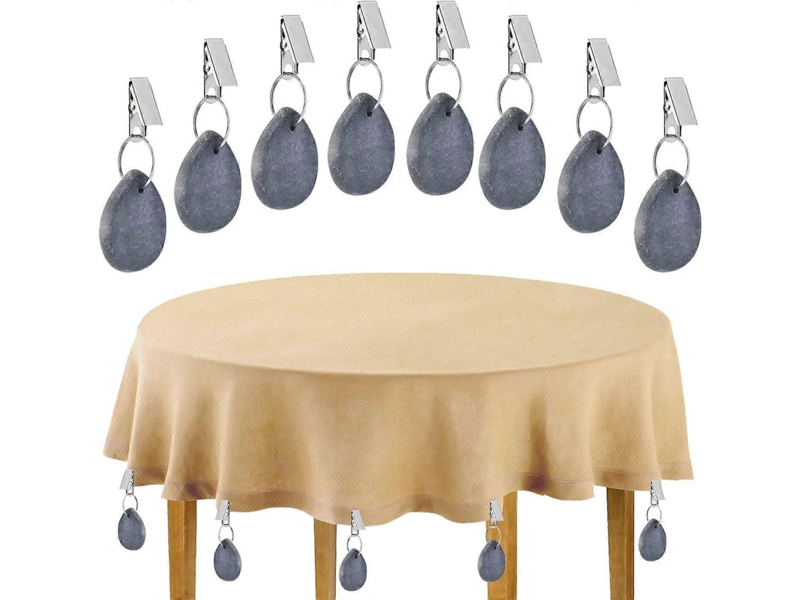 8 Pesas De Mantel De Mármol Natural Con Clip, Abrazaderas De Mantel Exteriores Fuertes Y Duraderas Para Picnics Y Fiestas