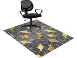 Tapete Escritório Cadeira Protetor Piso Antiderrapante 90 X 120 Cm Madeira Parquet Laminado Azulejo Az...