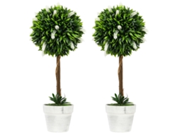 Set de 2 Lavanda Artificial, Planta Artificial Grande de 60 cm, Plantas Artificiales en Maceta, Flor Artificial de Plástico Zkaka
