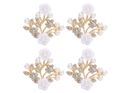 4 Hebillas De Cristal Con Forma De Flor Hueca De 3,8 X 4,4 Cm, Accesorio Decorativo Para Ropa, Bolsos Y Zapatos.
