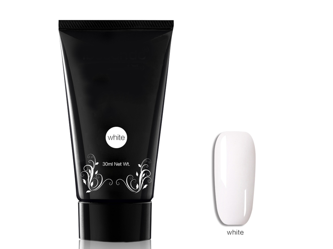 Gel de extensión de uñas de acción rápida, 30 ml, gel UV fácil de quitar para manicura (blanco)