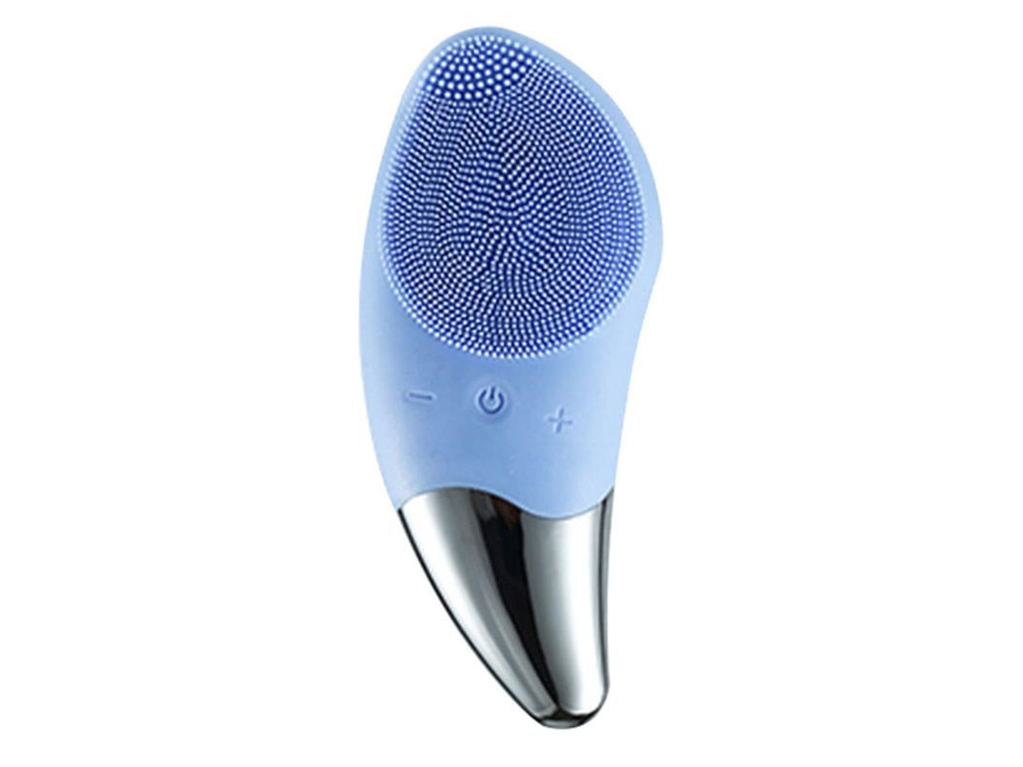 Cepillo De Limpieza Facial Eléctrico Sónico, Masajeador De Silicona Recargable E Impermeable, Azul.