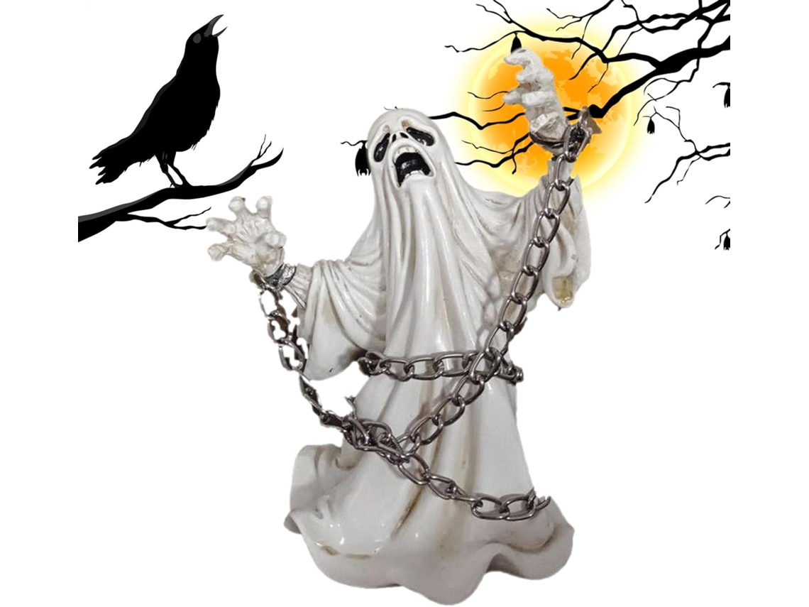 Fantasma De Halloween Decoración De Fantasmas Escultura Espeluznante Con Expresión Facial Divertida Para El Hogar, La