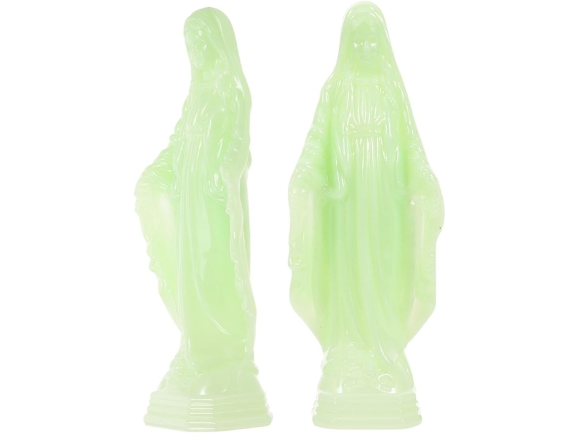 Estatuas Luminosas Artesanía Rebabas Juego 2 Plástico Verde Claro Decoración Oficina Estar Fina Sala