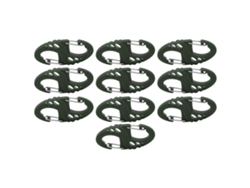 10 Mosquetones En Forma De Figura 8 Y S De Acero Y Plástico Para Mochilas, Sistema Molle, Llavero De Liberación Rápida, Color Verde Militar.