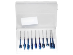 Juego De 10 Brocas Rotativas De Carburo Con Revestimiento Azul De 3x6 Mm Para Trabajar La Madera.