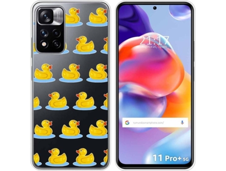 Carcasa para Xiaomi Redmi Note 11 Pro+ Plus 5G TUMUNDOSMARTPHONE Dibujos Transparente Pato Multicolor