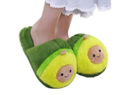 Chinelos De Abacate Pelúcia Antiderrapante Quentes Confortáveis Para Casa Inverno