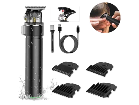 Cortapelos para hombres, recortador de pelo recargable inalámbrico, kit de aseo para cortar el cuerpo de metal, afeitadora de barba JEDBESETZT