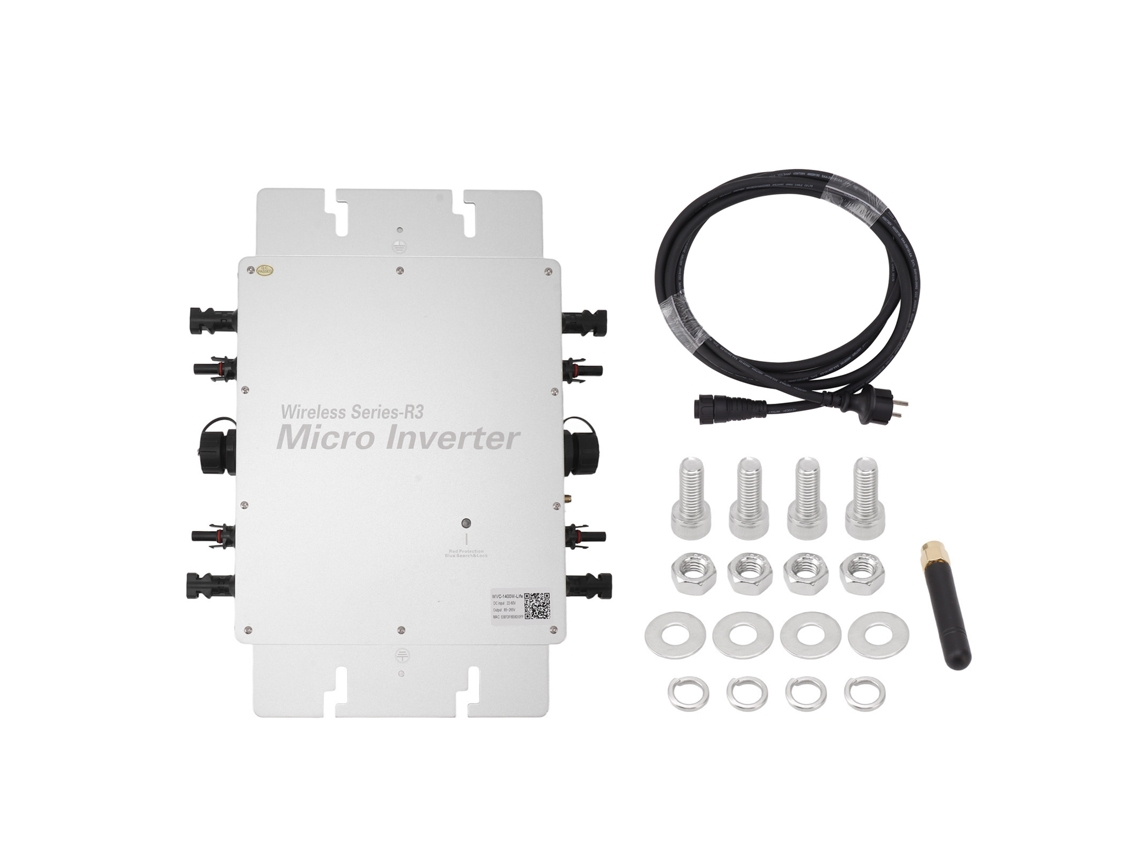 Inversor solar microconectado a la red, impermeable, de 1400 W